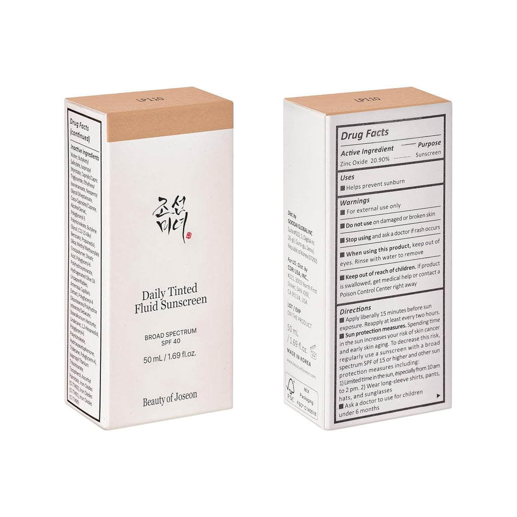 Daily Tinted Fluid Sunscreen 12 Shades for Face Moisturizing Broad Spectrum SPF 40 Korean Skincare 50Ml, 1.69 Fl.Oz #LP110