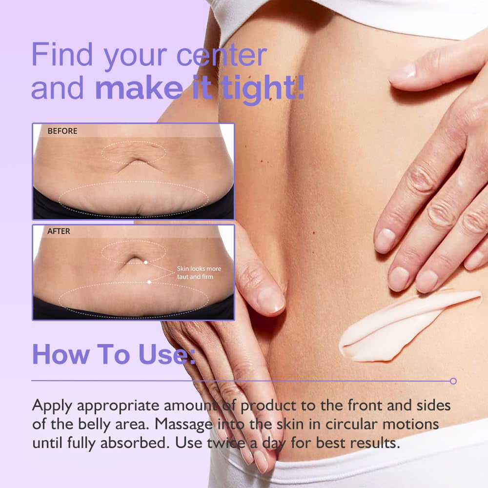 Tighten & Smooth Belly Cream - Tighten and Lift Neck Cream, Advanced Firming Lotion for Arms, Butt & Thighs | Visibly Lift Loose Skin, Improve Elasticity & Tone