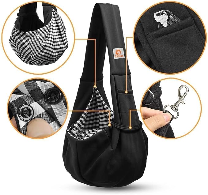Small Dog Sling Carrier Puppy Sling with Front Pocket