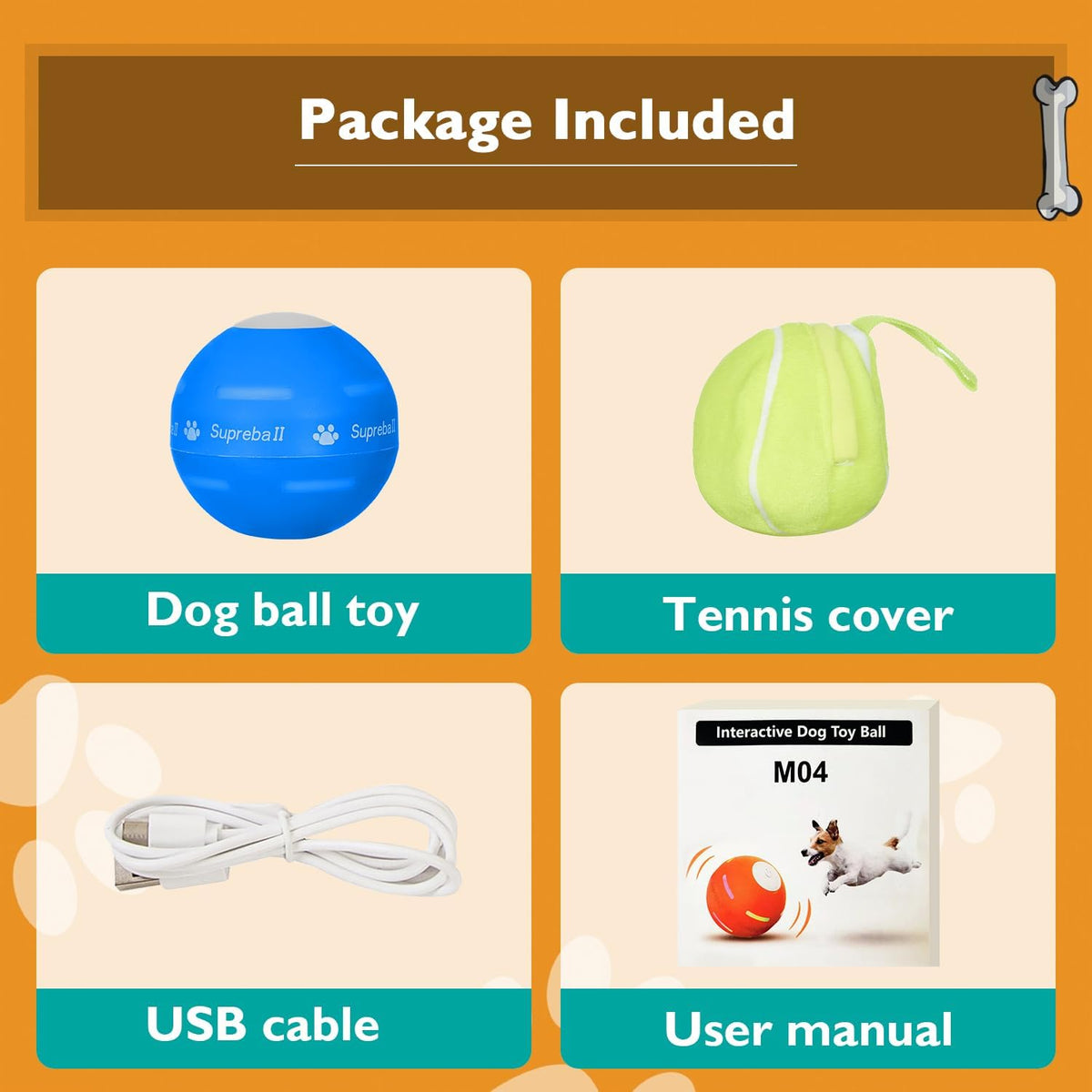 Motion Activated Dog Ball Interactive Moving Dog Toy