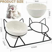 Elevated Cat Bowl Tilted Raised Cat Food Bowl Ceramic