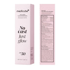 Sunscreen No Cast Just Glow Collagen | SPF 50 Broad Spectrum Face Sunscreen | Lightweight, Non-Sticky, Hydrating Formula | Peptide, Cica for Soothing & Glow | Korean Skincare