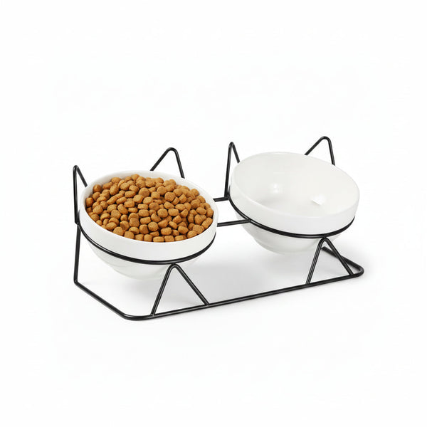 Elevated Cat Bowl Tilted Raised Cat Food Bowl Ceramic