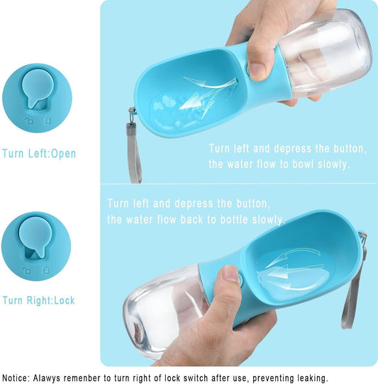Dog Water Bottle Portable Travel Bottle with Bowl