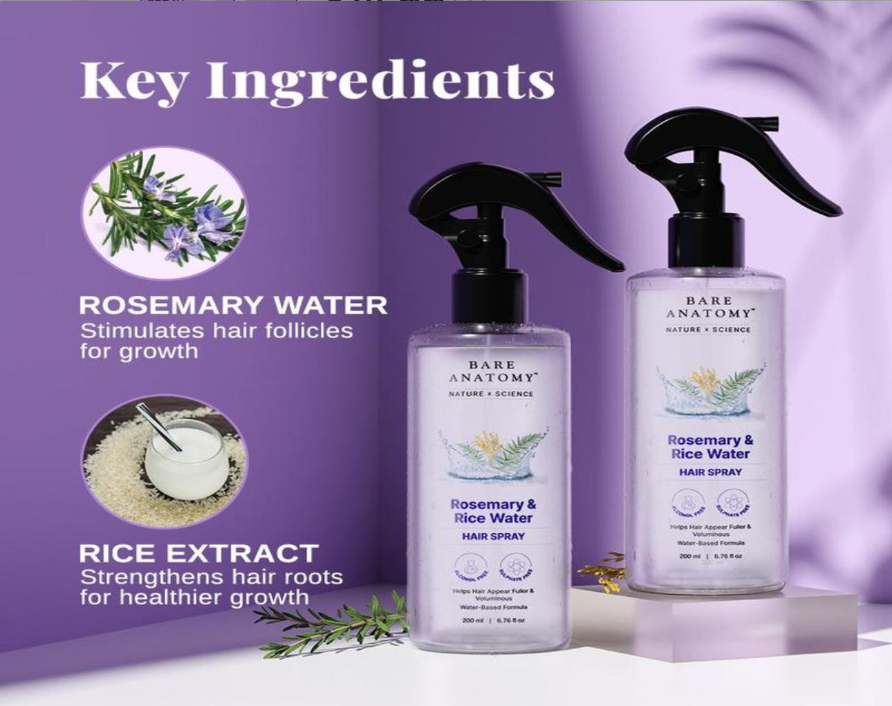 Nature+Science Rosemary & Rice Water Hair Spray