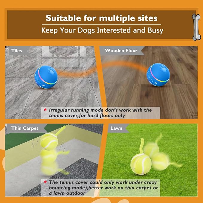 Motion Activated Dog Ball Interactive Moving Dog Toy