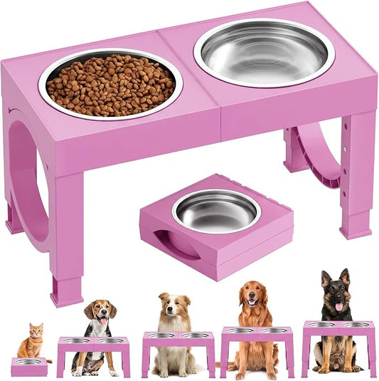 Elevated Dog Bowls Adjustable Raised Dog Bowl Stand