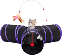 Cat Tunnel for Indoor Cats  Collapsible 3 Way Cat Toy