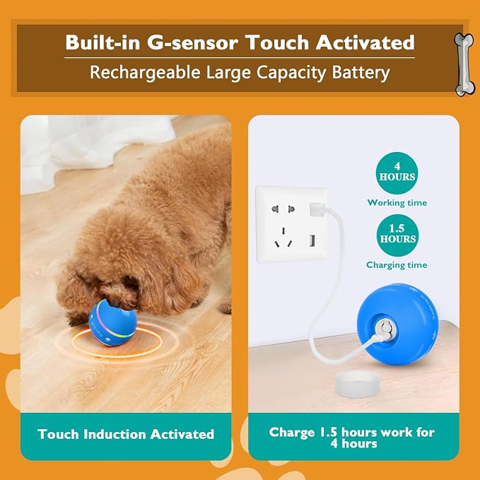 Motion Activated Dog Ball Interactive Moving Dog Toy