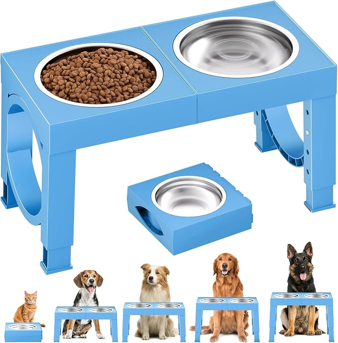 Elevated Dog Bowls Adjustable Raised Dog Bowl Stand