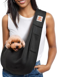 Small Dog Sling Carrier Puppy Sling with Front Pocket