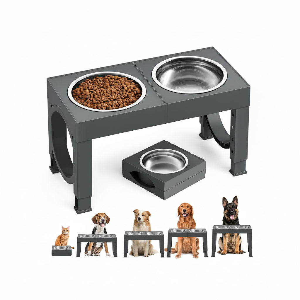 Elevated Dog Bowls Adjustable Raised Dog Bowl Stand