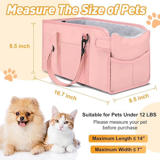 Dog Car Seat for Small Dogs Console Dog Booster Seat