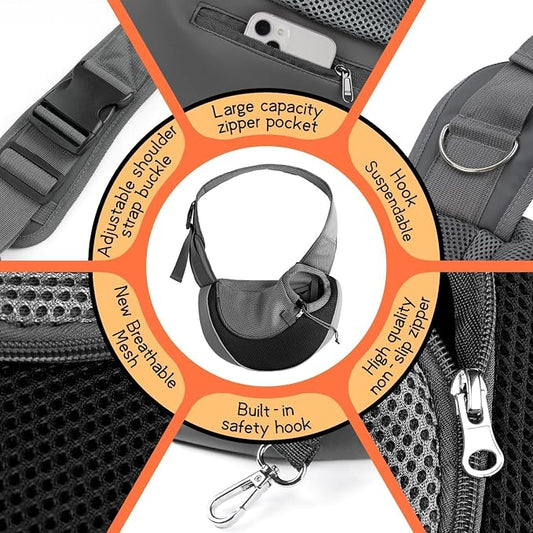 Pet Sling Carrier Crossbody Cat & Small Dog Carrier