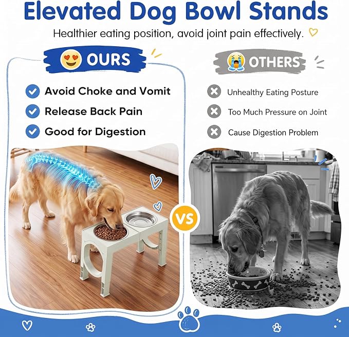 Elevated Dog Bowls Adjustable Raised Dog Bowl Stand