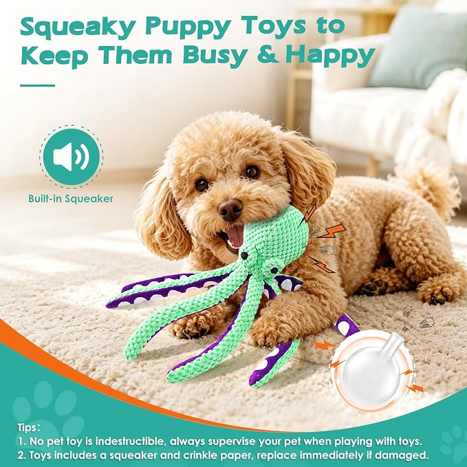 Squeaky Dog Toys Octopus Plush Dog Toy for Puppies