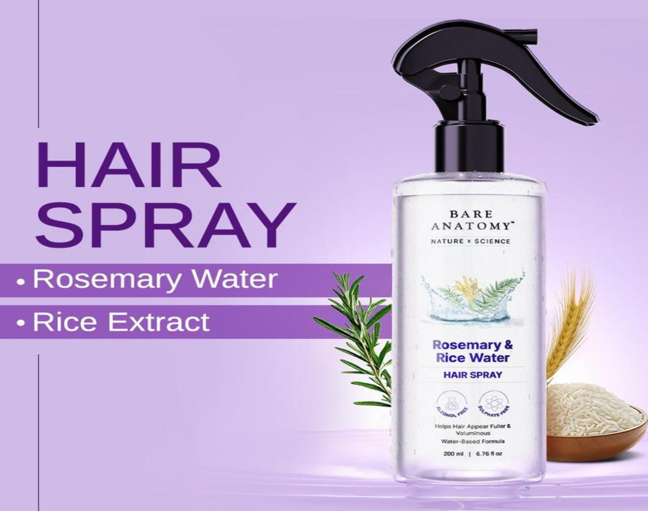 Nature+Science Rosemary & Rice Water Hair Spray