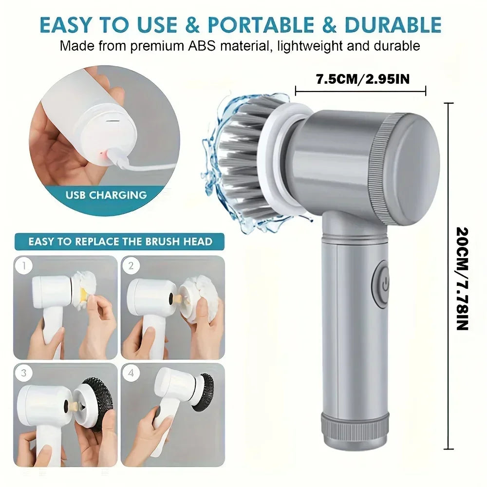 Electric Spin Scrubber, Bathroom Cordless Cleaning Brush Power