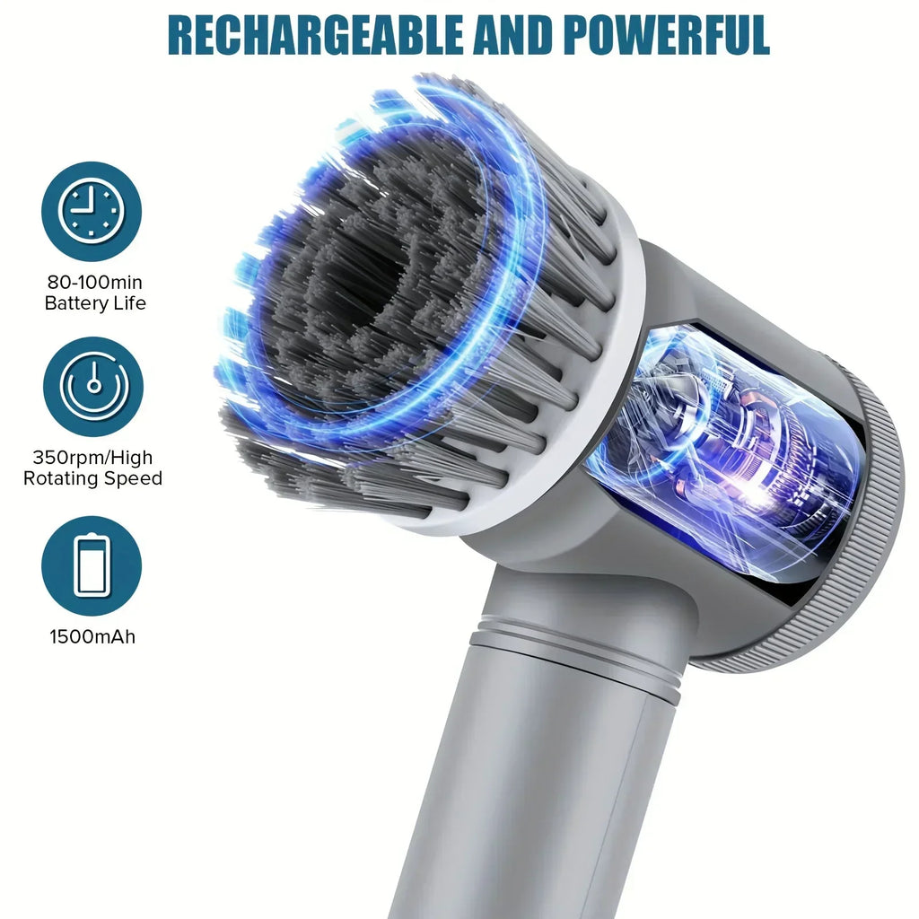 Electric Spin Scrubber, Bathroom Cordless Cleaning Brush Power