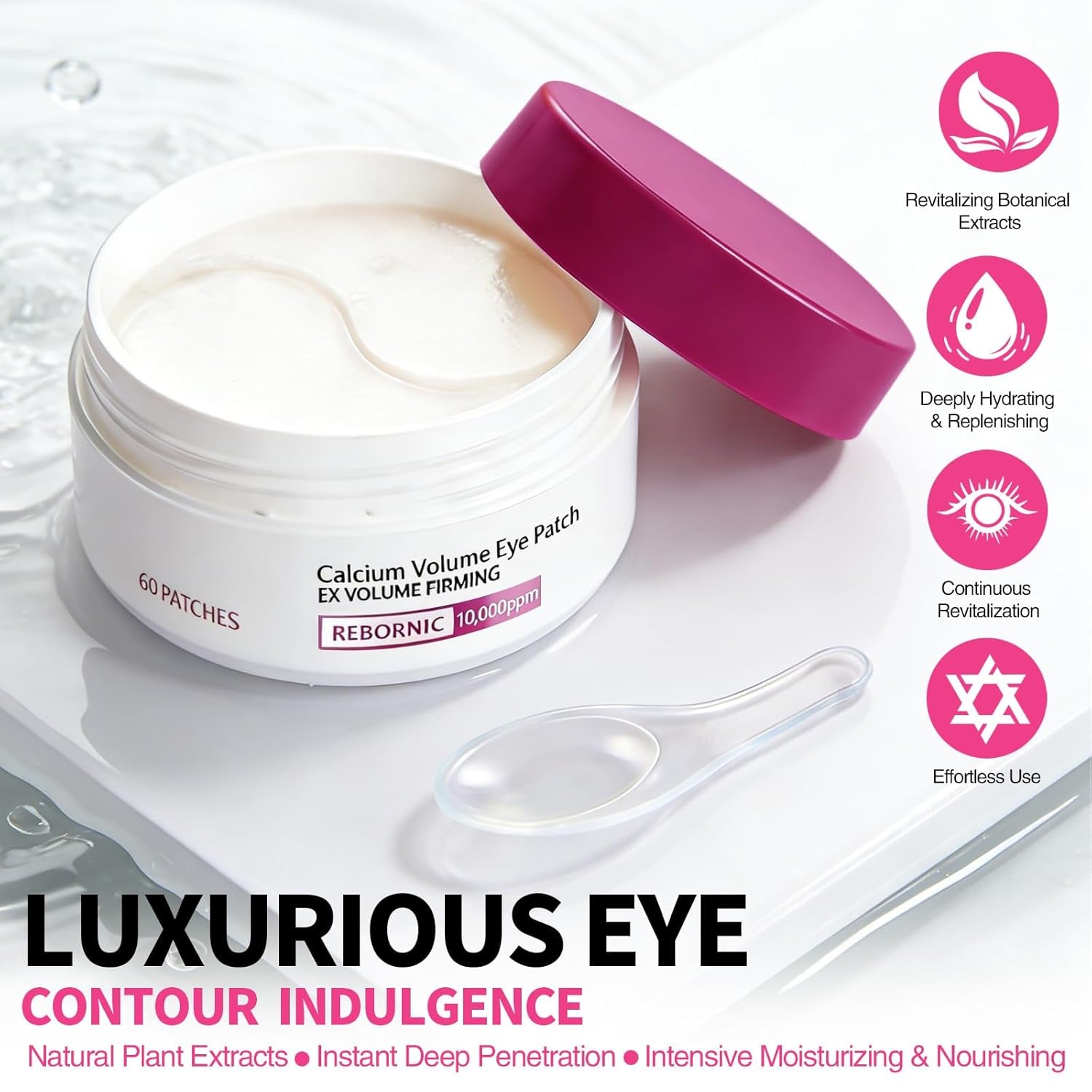 Eye Care Set - Calcium Multi Balm Stick + Deep Hydrating under Eye Patches 30 Pairs, Nourishing Calcium Volume Balm, Collagen Moisturizing, Gentle on Skin, Eyes Care & Daily Skincare